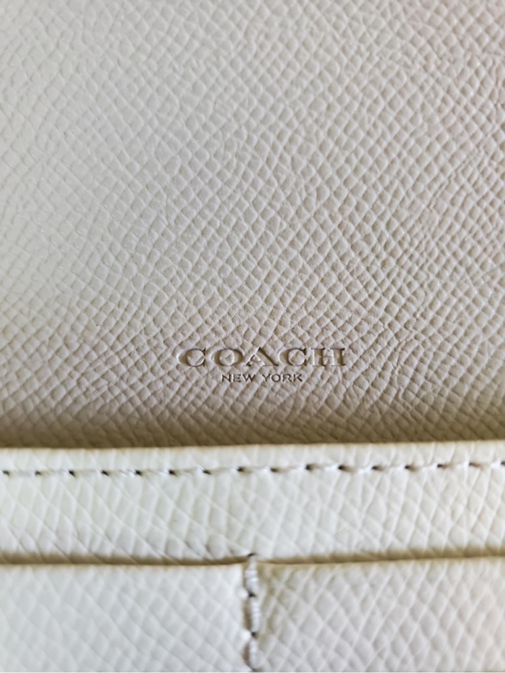 Coach Taupe/Cream  Leather Slim Envelope Continental Wallet F52845 - Picture 6 of 11